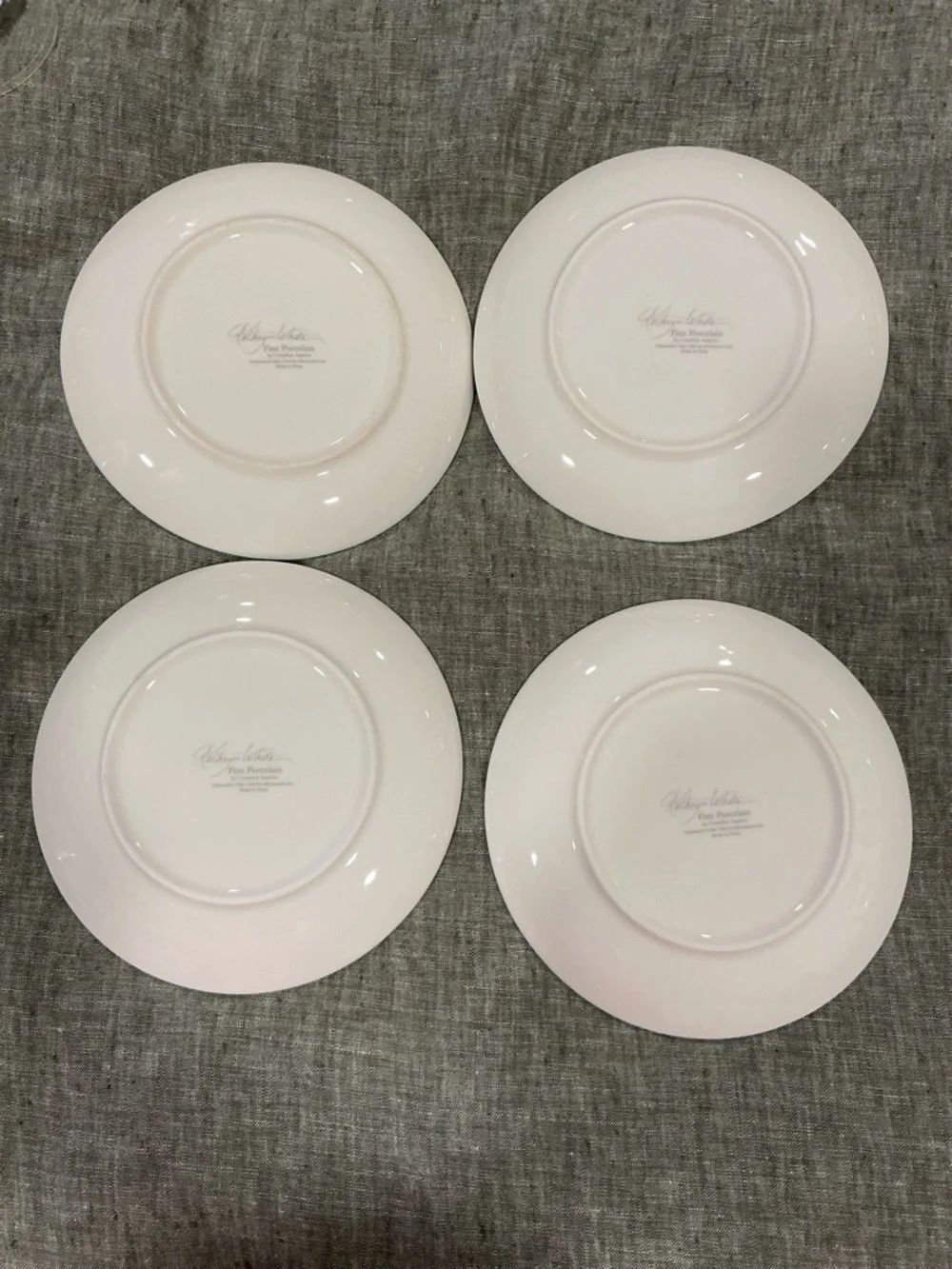 Kathryn White Easter Bunny Porcelain Plates Set of 4 NWT 6” Spring